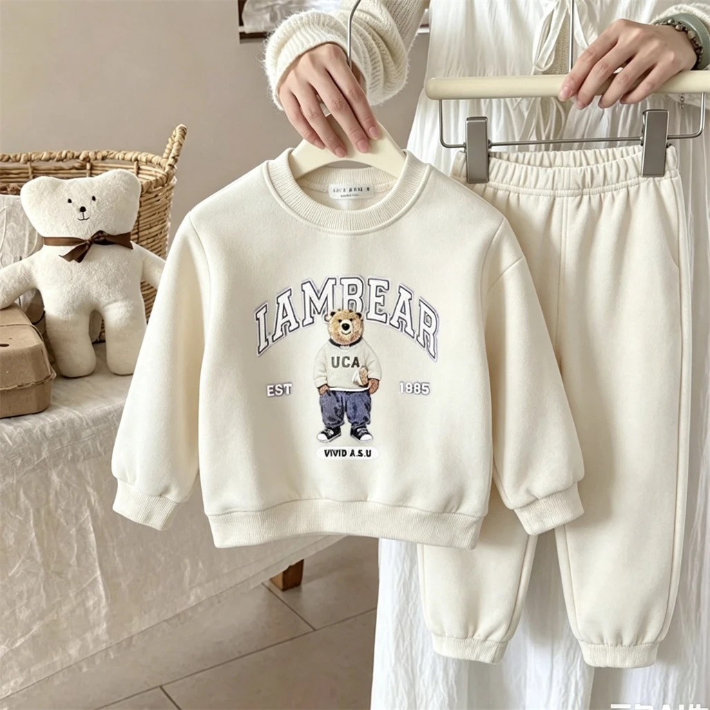 Child New Design Sweatshirts Outfits 1-7Years Old Boys Girls Fashion Hoodie+Pants 2Piece Set Outer Wear Toddler Trendy Wear