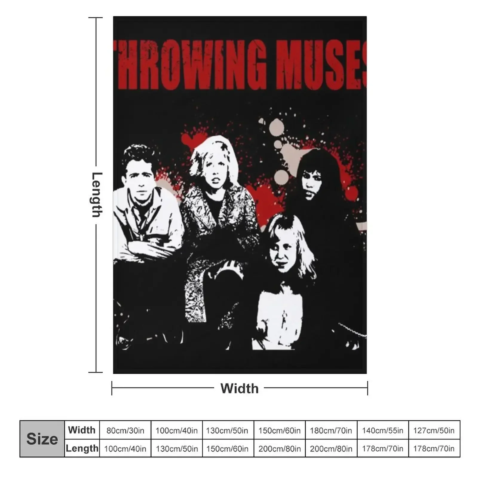 Throwing Muses-stencil shirt Throw Blanket Blankets For Bed Bed linens Large Moving Flannel Fabric Flannel Blankets