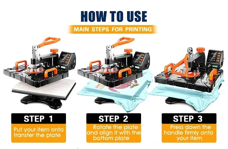 حار بيع 29*38 سنتيمتر 8 في 1 مزيج شبه التلقائي الصحافة الساخنة آلة طباعة تي شيرت قبعة كوب آلة الصحافة الساخنة