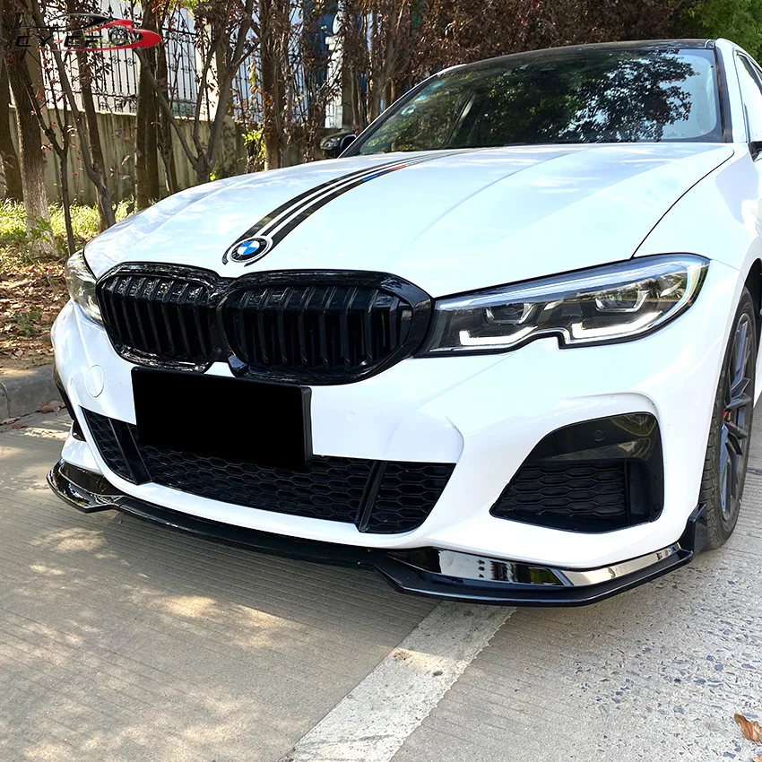 Front Bumper Lip Splitter Spoiler Diffuser Guard Body Kit Canard Lip Accessories For BMW 3 Series G20 M Pack 2019-2022 320i 330i