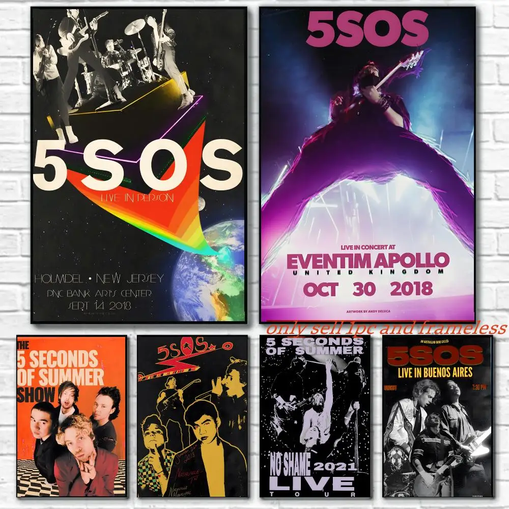5 Seconds Of Summer Band Poster Painting with prints Home bedroom living room decoration gift