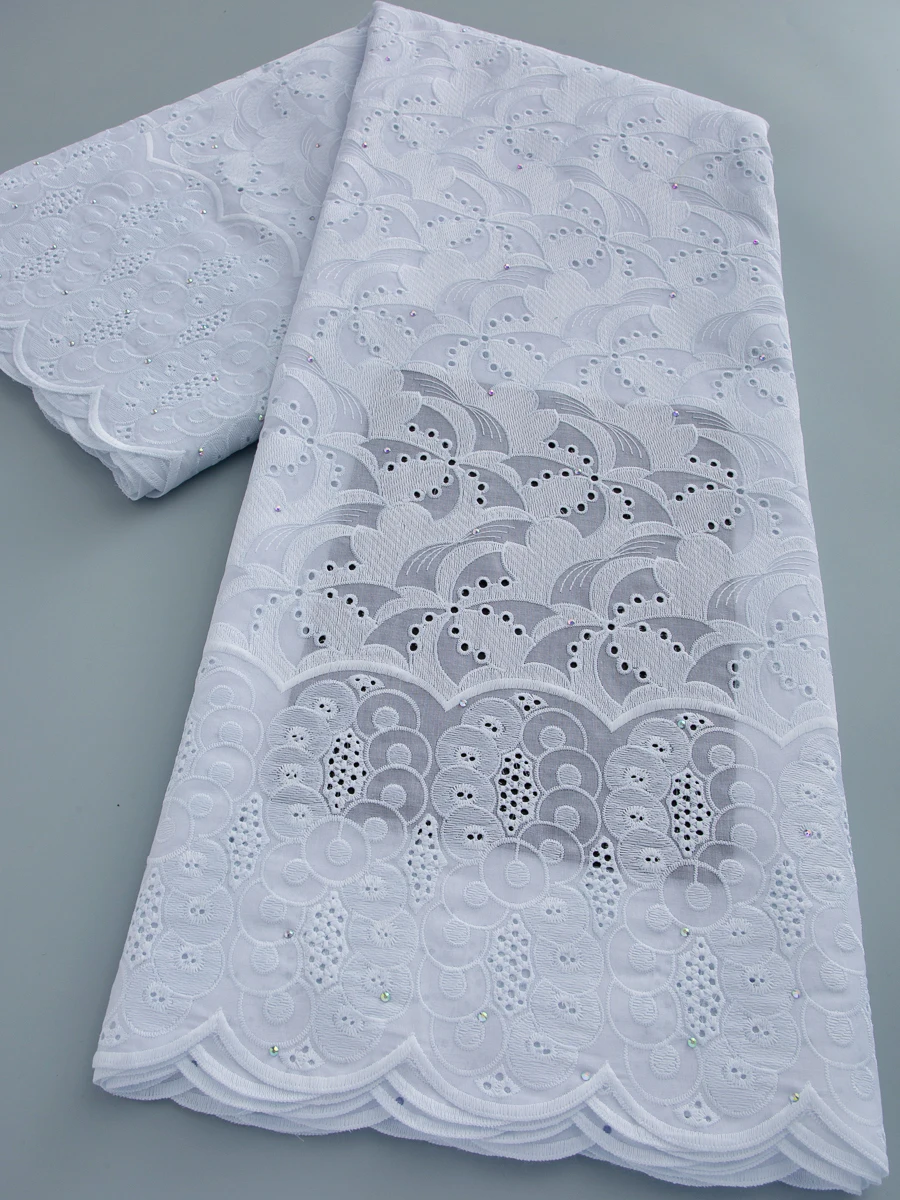 African Sequins Guipure Cord Lace Fabrics 5 Yards White 2026 New Nigerian Water Soluble Lace For Women Dresses Sew 4874