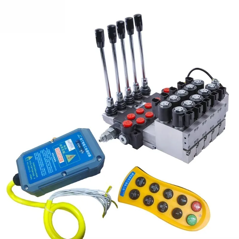 P40 P80 P120 21 31.5 GPM Crane Hydraulic Electric Remote Control Valve Joystick Hydraulic Directional Main Control Spool Valve