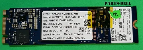 Unidad sólida Dell 4TJ55 Intel Optane M10 16 GB M2 - 6 Gbps - Usado como nuevo