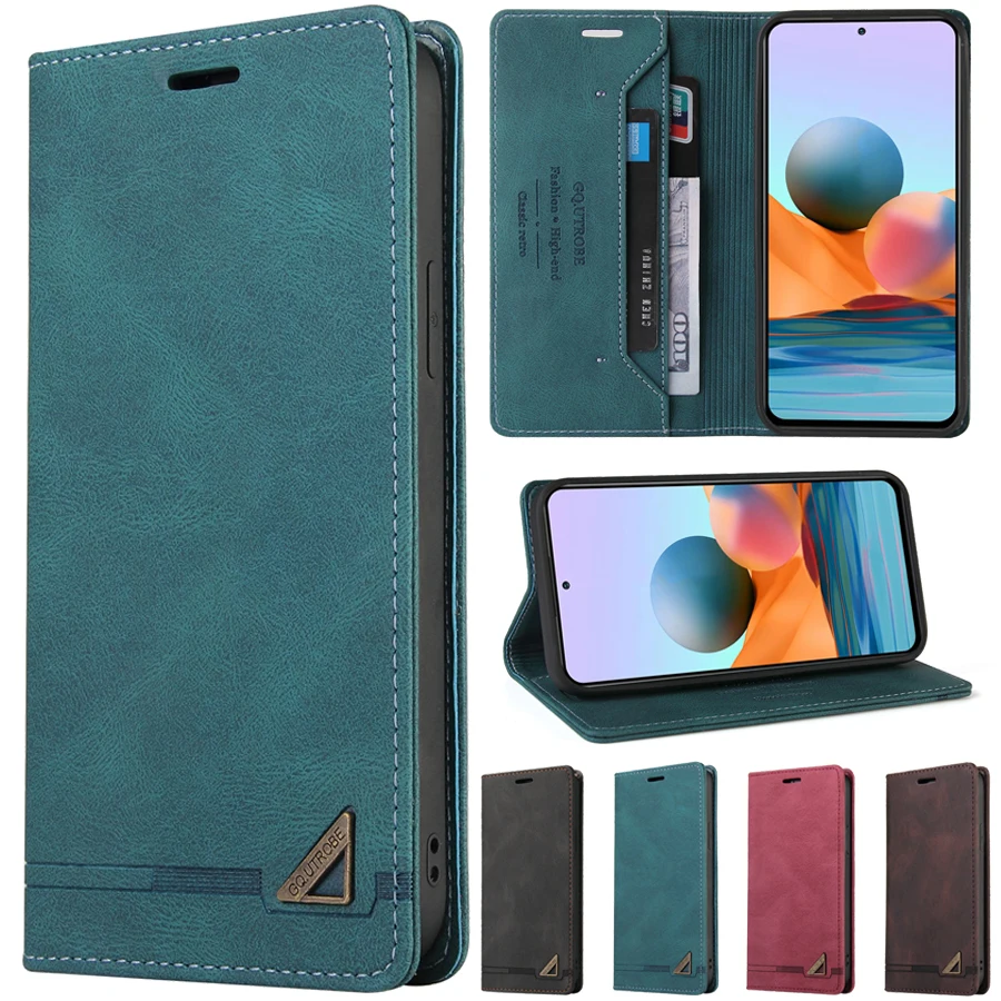 Wallet Card Slot RFID Blocking Kickstand Magnetic Flip Leather Case For Xiaomi Redmi Note 13 Pro+ 12S 12R 12 Turbo 11T Pro 11E