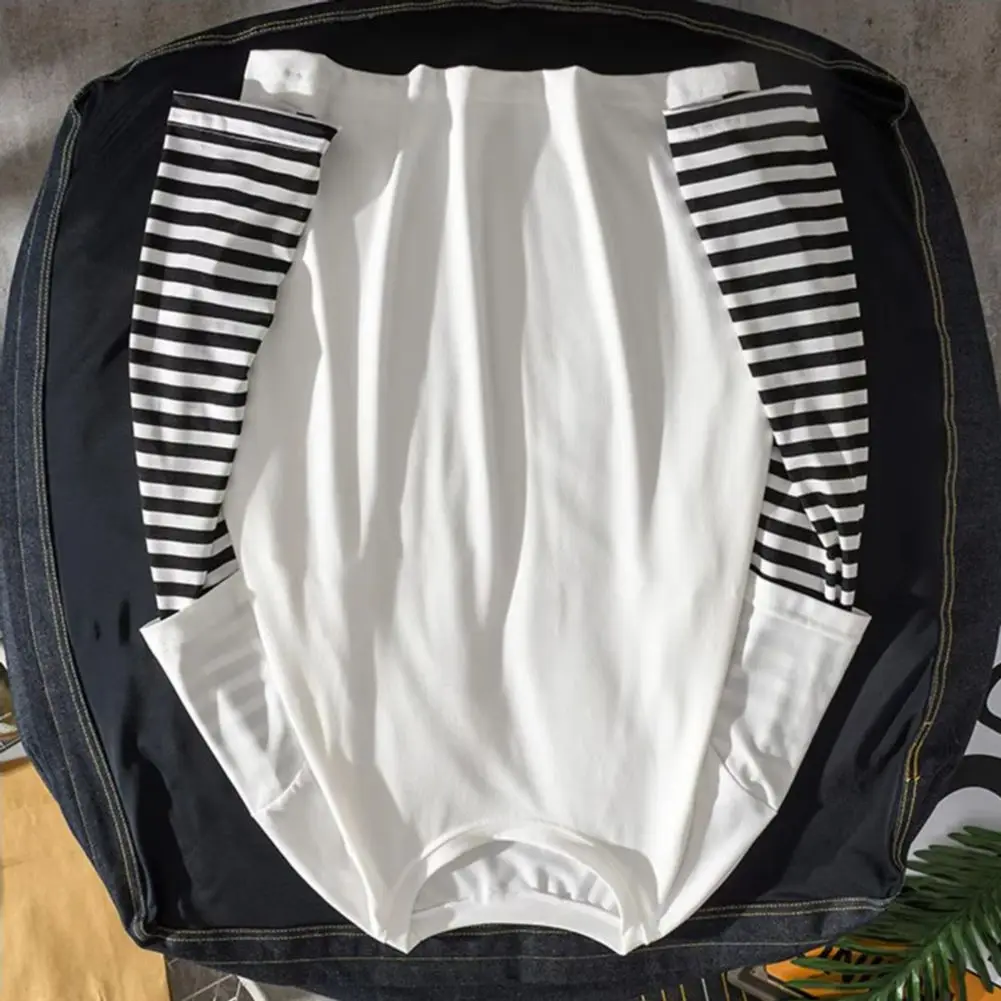 Student Shirt Fake Two Piece O Neck Simple Casual Spring Top for School Preppy Style Stripe Student Shirt Breathable Men Shirts