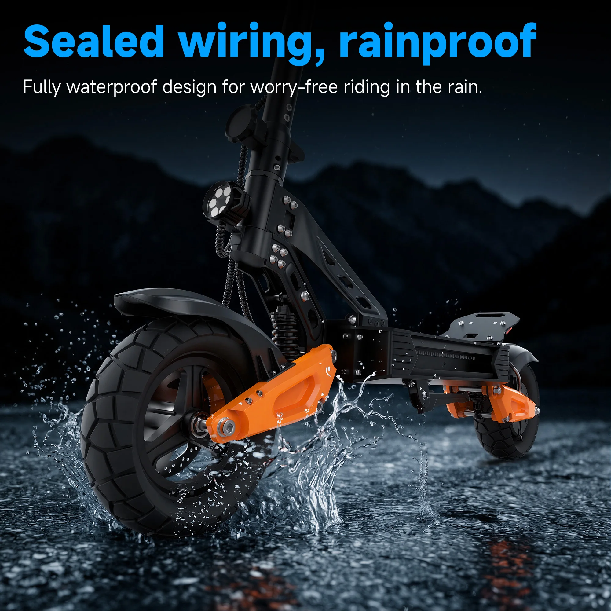JUICEASE G65 Offroad-Elektroroller für Erwachsene Tragbarer E-Scooter Schnelle Beschleunigung Hohe Leistung IPX5 Wasserdicht 35 ° Klettern – Detail 9