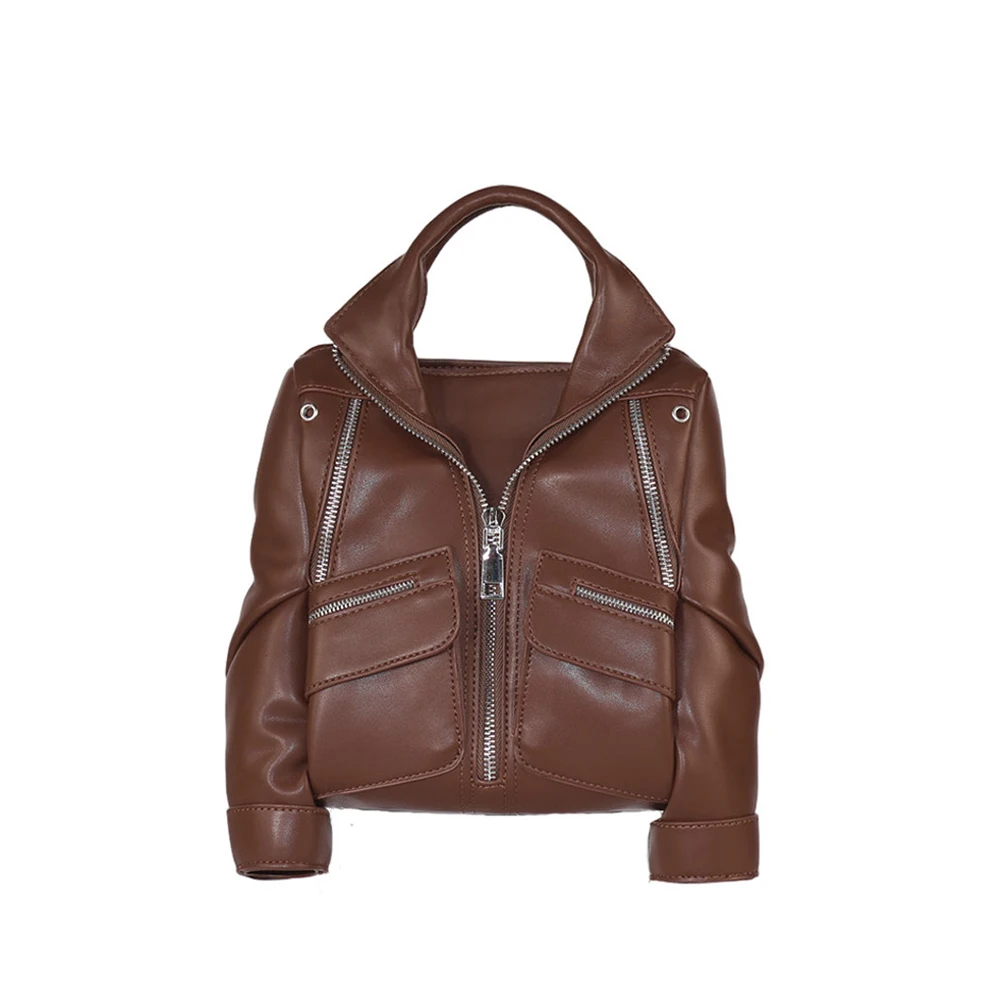 PU Leather Jacket Shaped Handbag Harajuku Biker Jacket Shoulder Bag Funny Purses for Women Creative Women's Bags NEW Box Bag