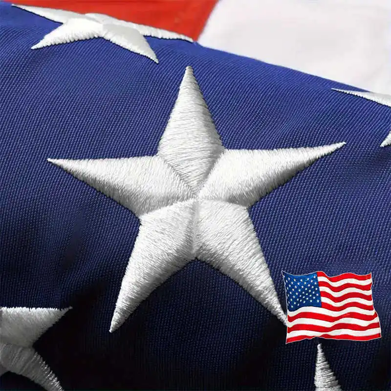 

Embroidered USA Flag Stitched American Banner 3x5 Ft Waterproof Oxford Nylon Stars Stripes Brass Grommets National US Flags