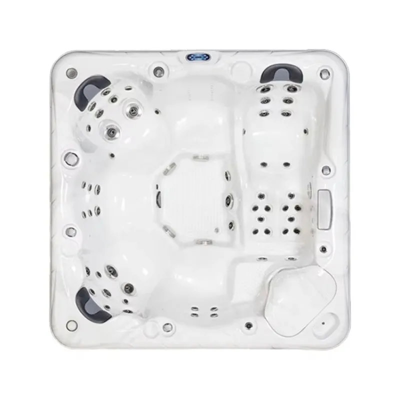Customized 4 Seat Compact Freestanding Acrylic Outdoor Hot Tub Spa with Digital Touch Control Panel for Home Patio Leisure