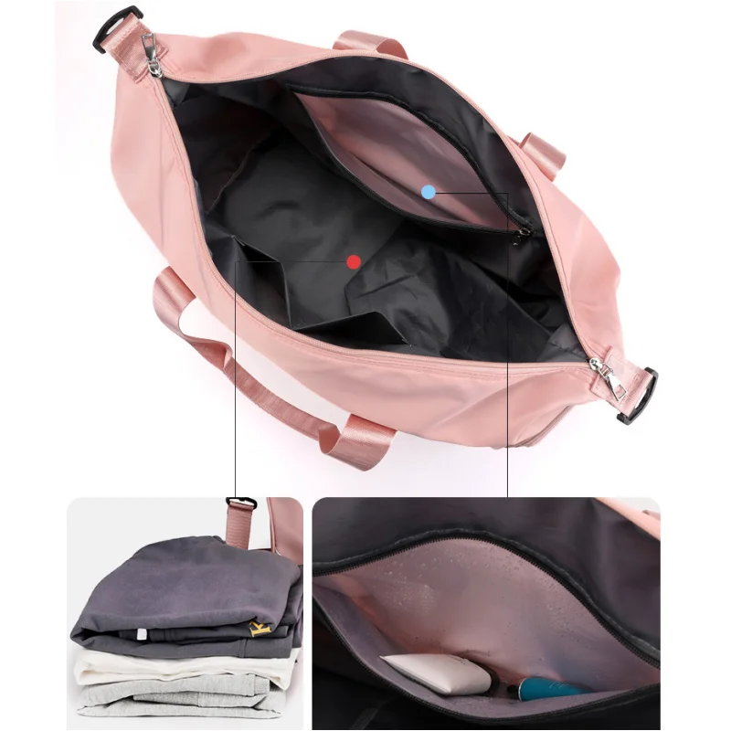 Sports Gym Bag for Women Men Travelling Bag Weekender Carry On Workout Duffel Bag Shoulder Bag W/ Shoes Compartment & Wet Pocket