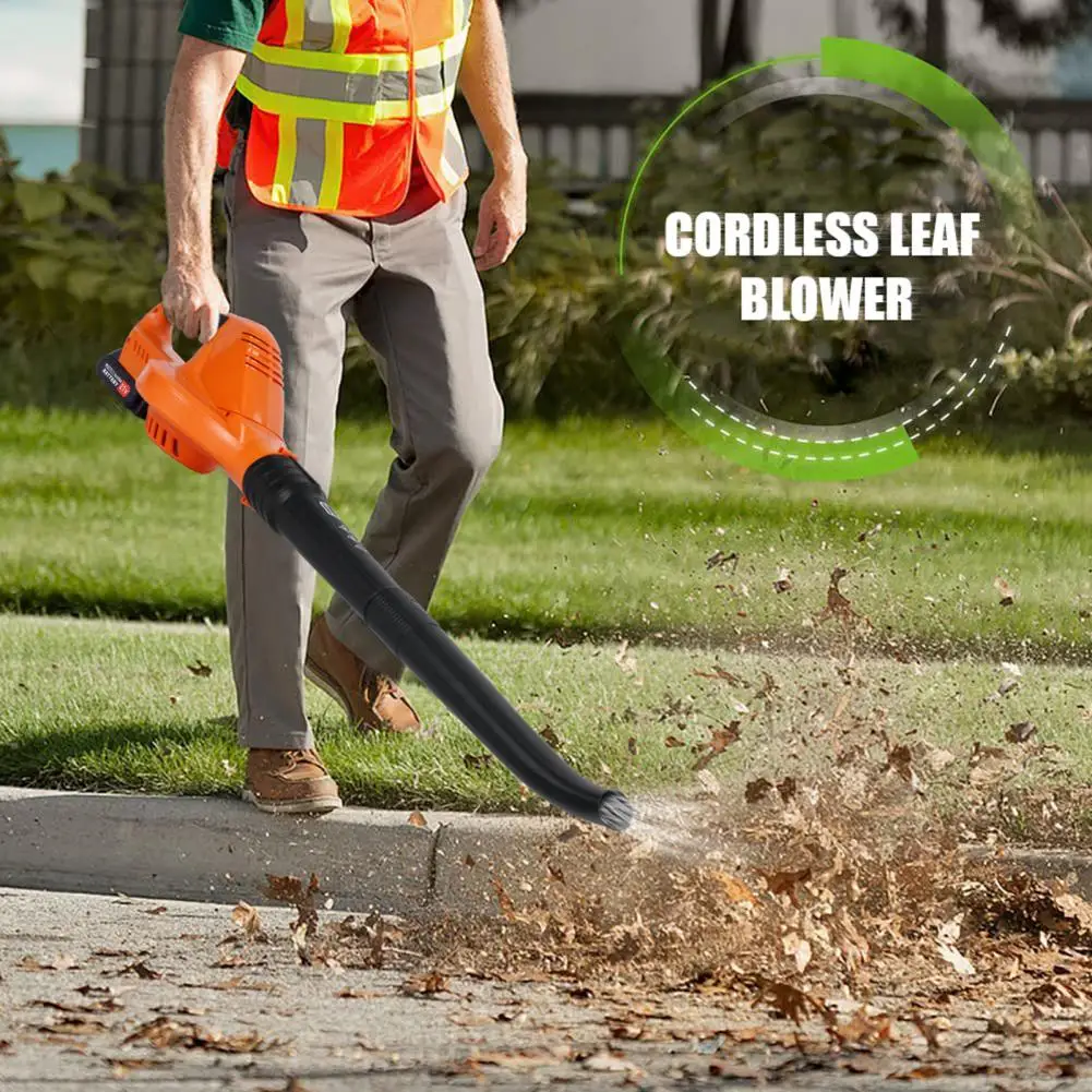 Leaf Blower Electric Cordless 2 Batteries 1 Charger Leaf Blower 5 Speed Modes 21V Battery Powered Blower For Lawn Care