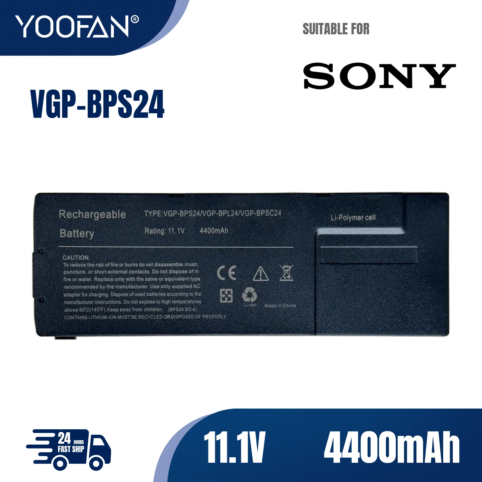 YOOFAN VGP-BPS24 de batería para ordenador portátil, para Sony VAIO SVS13 SVS13115 SVS13117 SVS13118 SVS13119 SVS13123 SVS13125