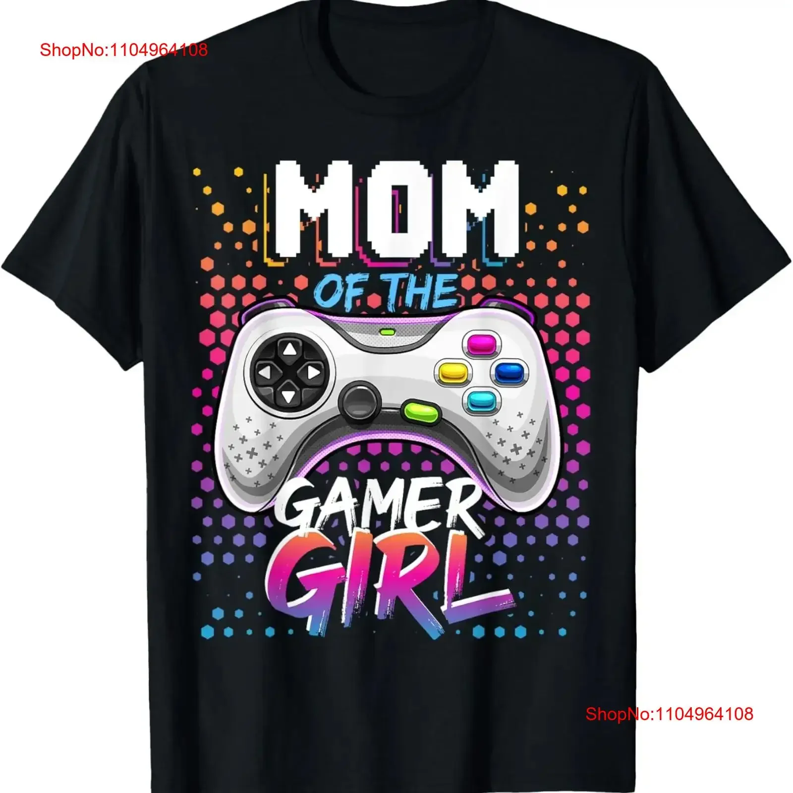 

Mom of the Gamer Girl Matching Video Game Birthday T Shirt vintage Washed streetwear Top For Everyday Wear fashion homme