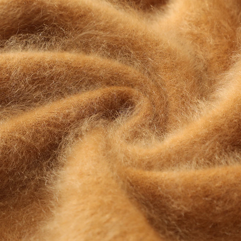 Brushed Warm Business Men's Sweater Half Turtleneck Thick Loose Fit 100% Pure Fine Cashmere Knitwear Men's Clothing