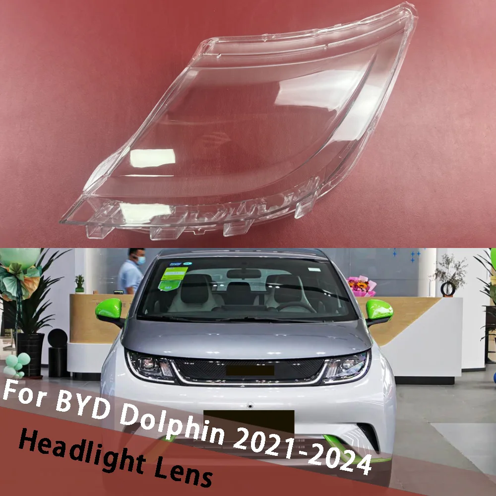 For BYD Dolphin 2021 2022 2023 2024 Front Headlamp Cover Transparent Lampshades Lamp Shell Masks Headlight Shade Lens Plexiglass