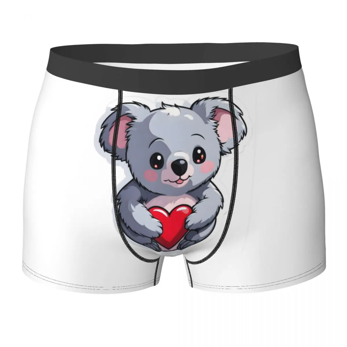Boxer Underpants Shorts Valentine Koala I Panties Men Comfortable Underwear for Homme Man Boyfriend Gifts