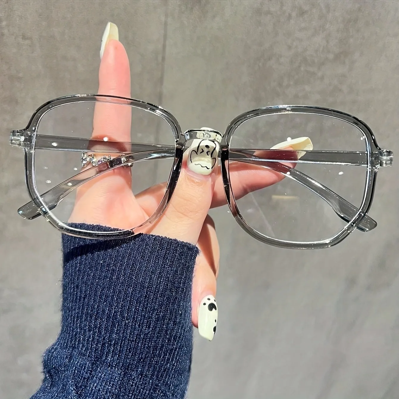 Women's Jelly Colored Fashionable Flat Frame Glasses