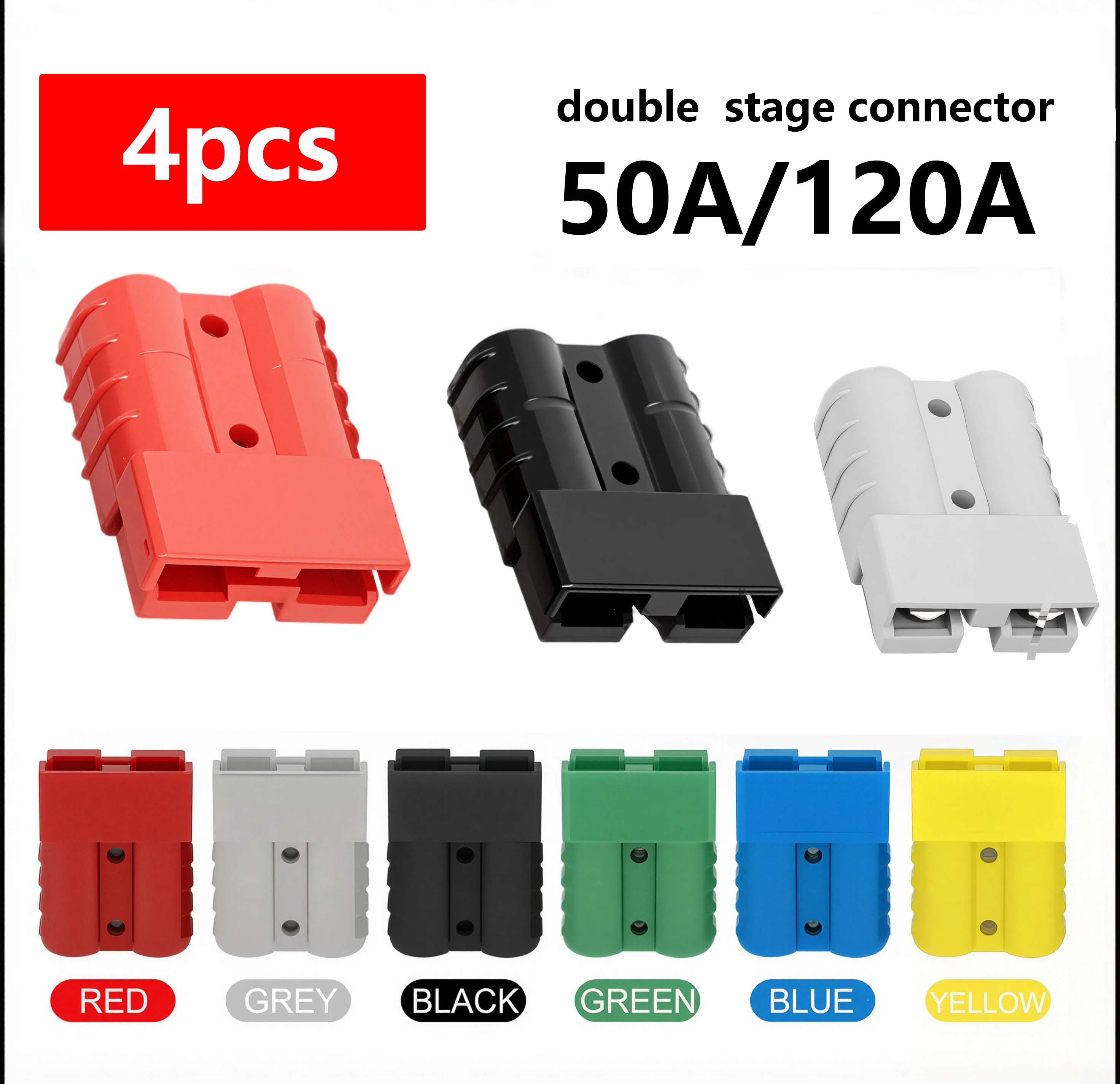 4Pcs/2Pairs  50A 120A High Current Battery Charging Connector   Plug Terminal