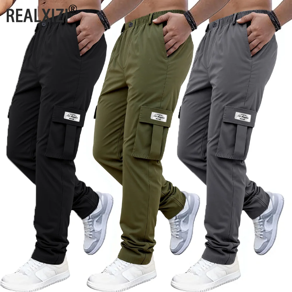 

Men's Cargo Pants Sweatpants Men's Outdoor Hiking Sports Jogging Tactical Pants Elastic Waist Casual Long Pants Overalls