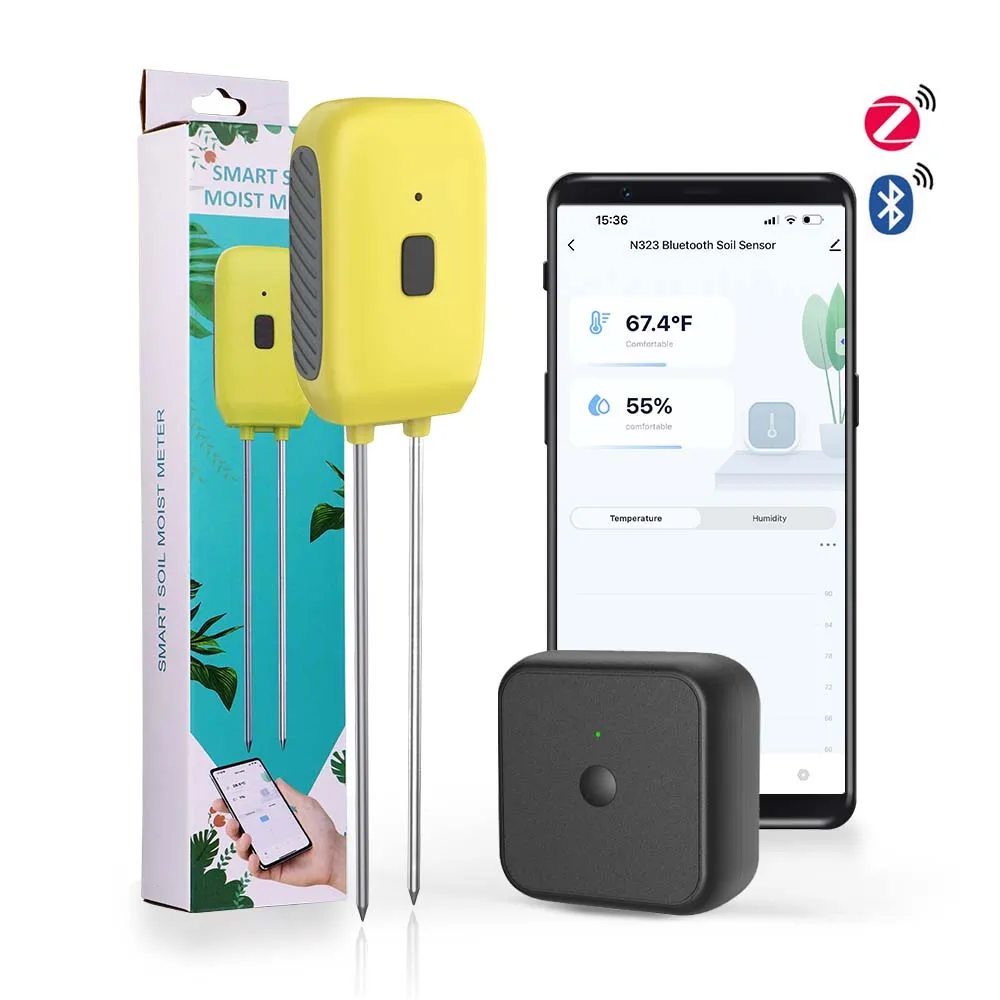

Bluetooth Zigbee Garden Smart Тестер почвы Измеритель зонда из цинкового сплава Мониторинг влажности Программа дистанционного управления приложением