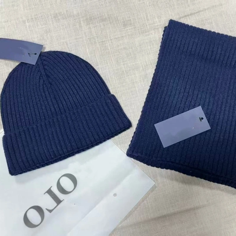 Hat and Scarf Two-piece Set Knitted Hat Versatile New Autumn and Winter Solid Color Scarf