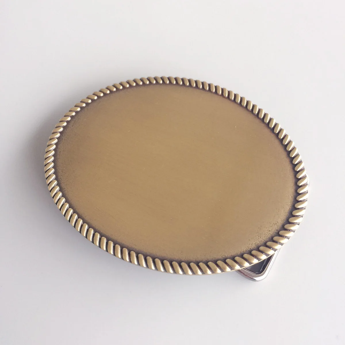 Antique Bronze Plated Western Rope Oval Blank Custom Belt Buckle also Stock US BUCKLE-BL005AB Free Shipping