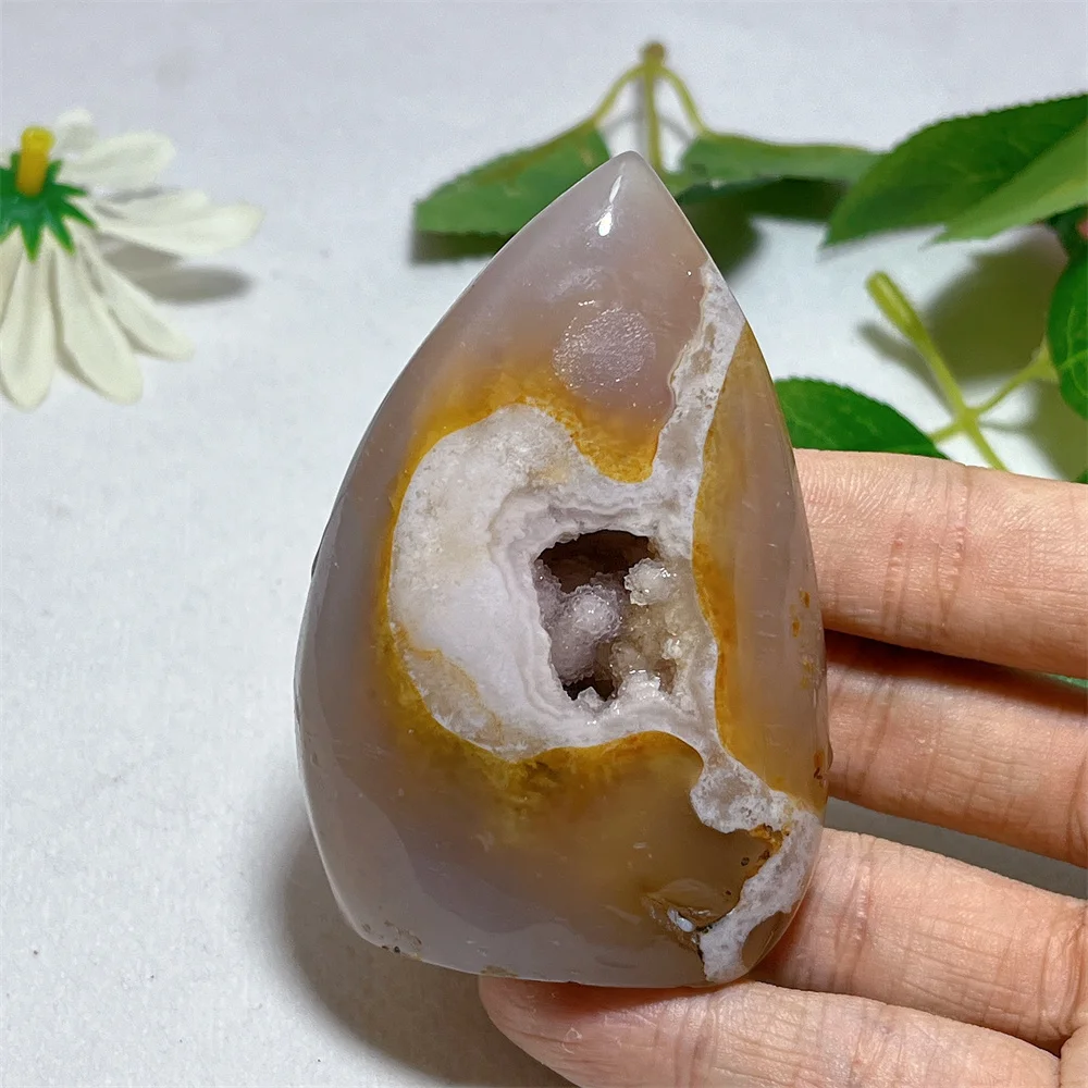 Pink Amethyst Flower Agate Point Druzy Natural Crystal Stone Quartz Energy Mineral Meditation Healing Gem Home Decoration