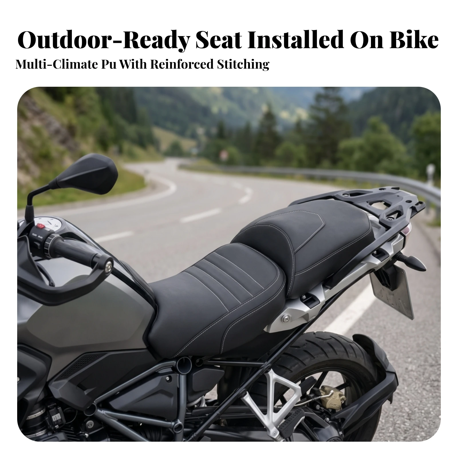 Motorcycle Seat Cushion for R1250GS 2019-2023 Contoured Two-section Design All-weather Comfort Seat Pad