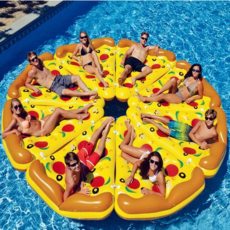 Flotador de Pizza inflable para adultos, sandía, piña, cama flotante de limón, flotador de cojín de aire, flotador de natación a la deriva
