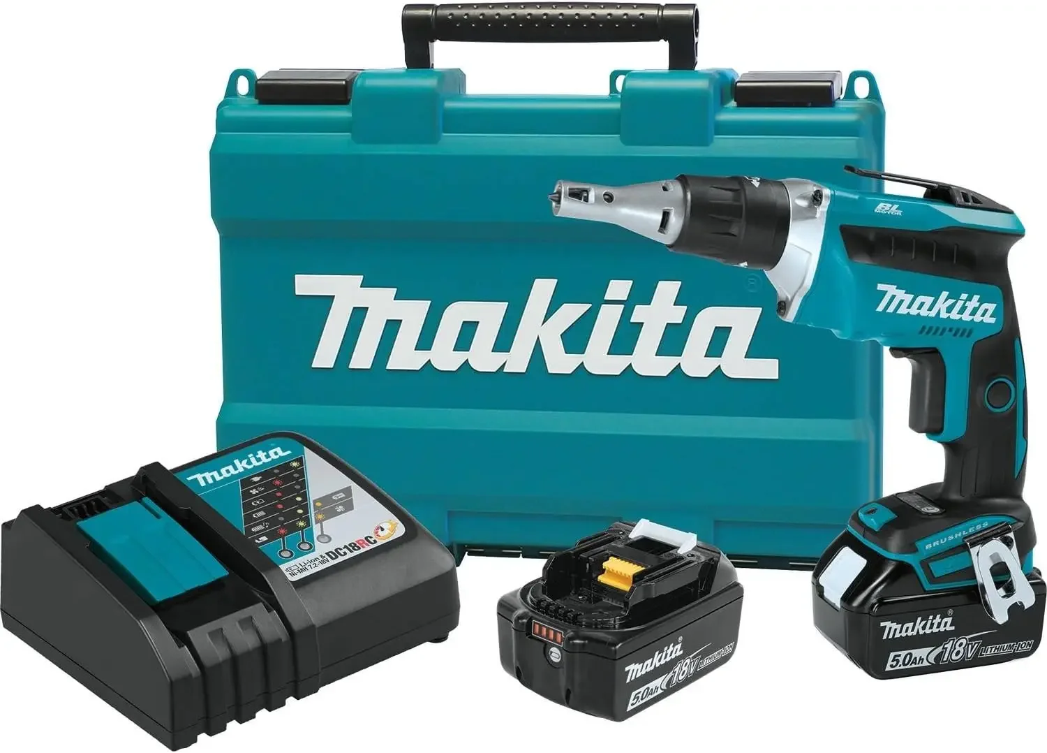 Makita XSF03T 18V LXT Lithium-Ion COMPACT Brushless Cordless Drywall Screwdriver Kit (5.0Ah)