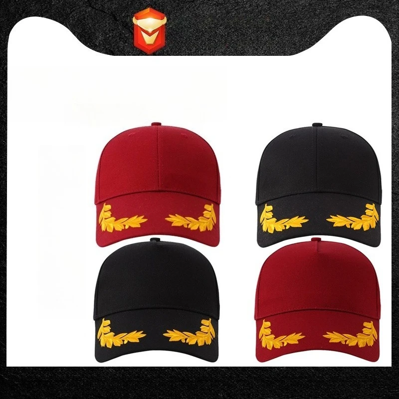 Wheat Stitch Baseball Cap -6-Panel Cotton Sun Hat with Brass Buckle Adjustable Outdoor Fashion Snapback Trendy Unisex Peaked Cap