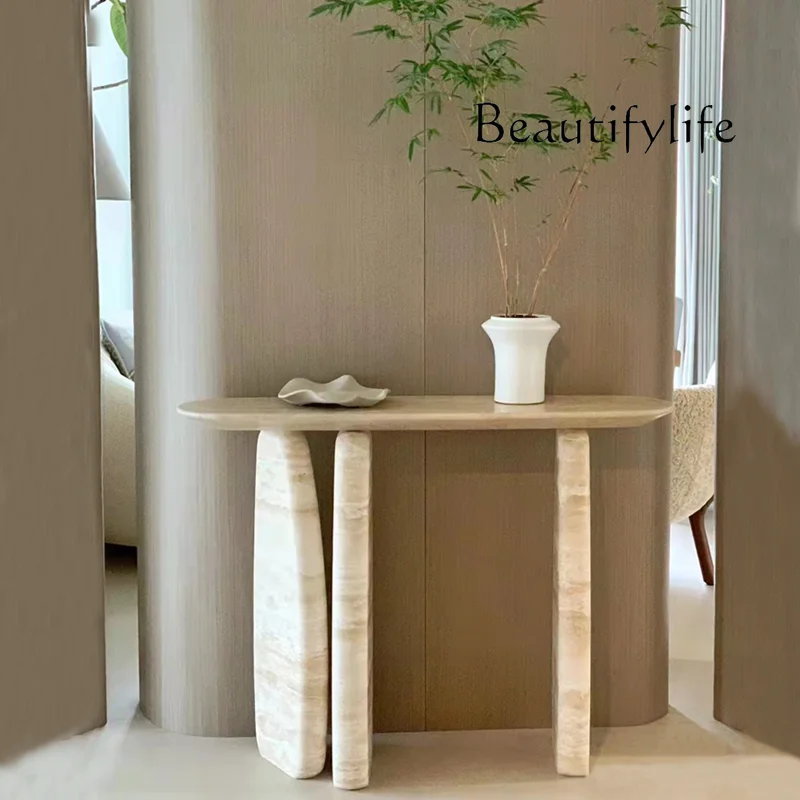 Natural travertine Entrance Platform Surprise Silence Medieval Marble Table Stone Entrance Case Stone Designer