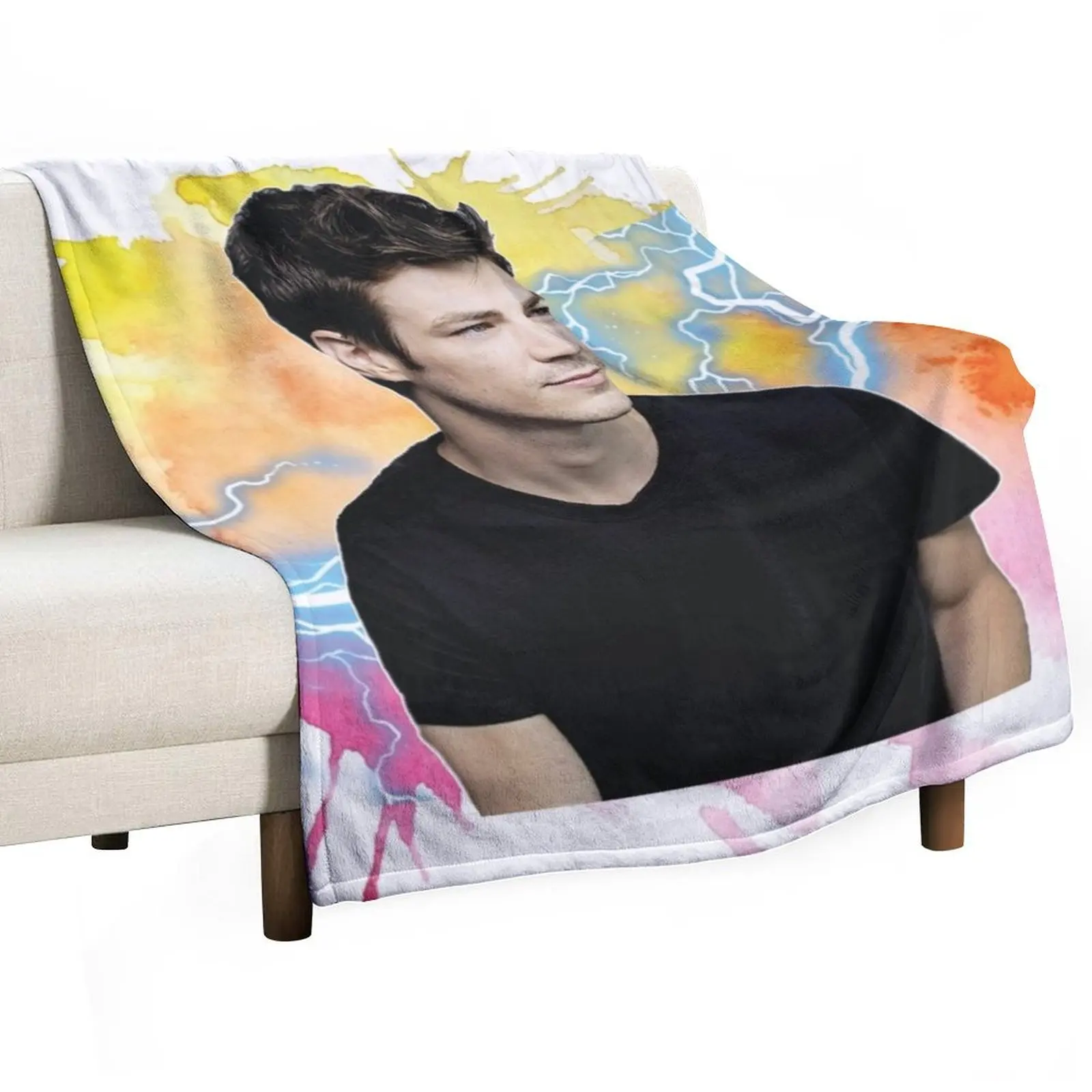 

Grant Gustin Watercolour Throw Blanket bed plaid Luxury St decorative Thin Blankets