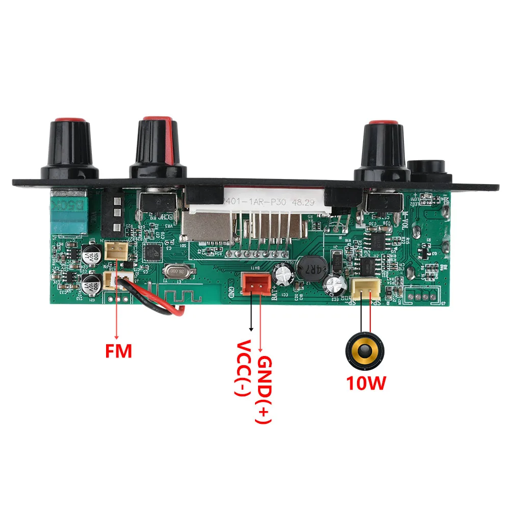 DC 3,7-5V Einkanal-BT 5.0 MP3-Decoder-Board 10W Verstärker Audio-Player MP3-Player Auto LINE-IN FM TF USB Mikrofon Aufnahme – Detail 13