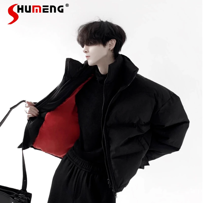 

Men's High-End Double-Layer Stand Collar Parkas Men's 2025 Winter New Trendy Coat Jackets Male Handsome Long Sleeve Warm Parkas