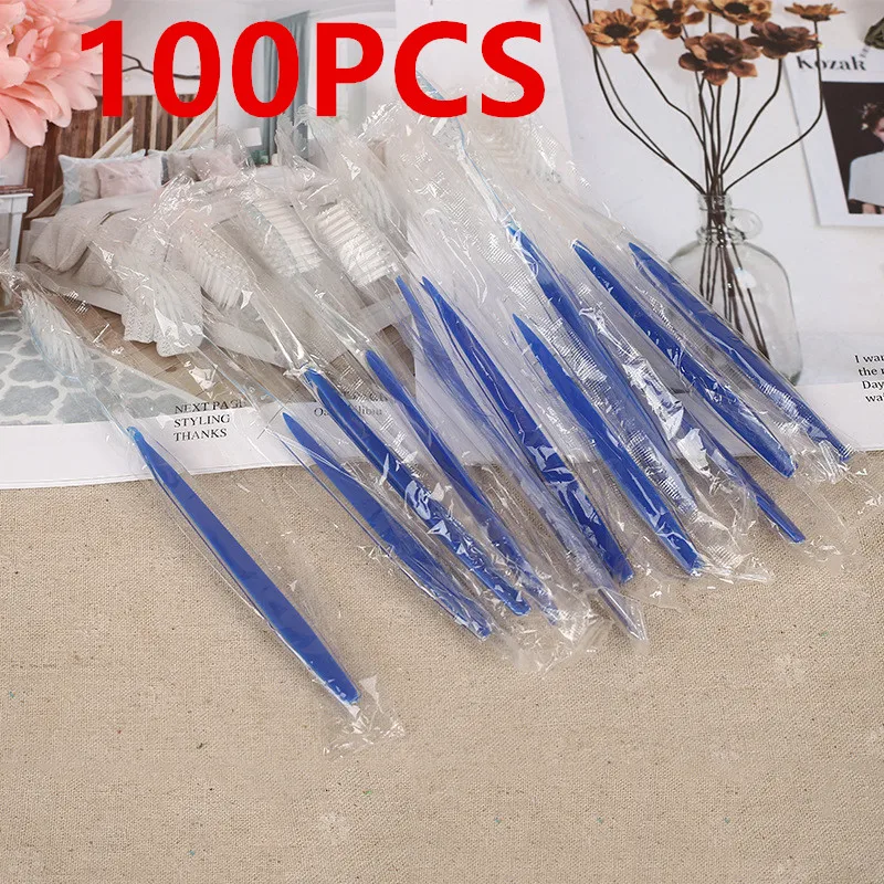 

100Packs Disposable Toothbrushes Individually Wrapped Medium Soft Bristle Travel Hotel Manual Toothbrushes Bulk for Adults