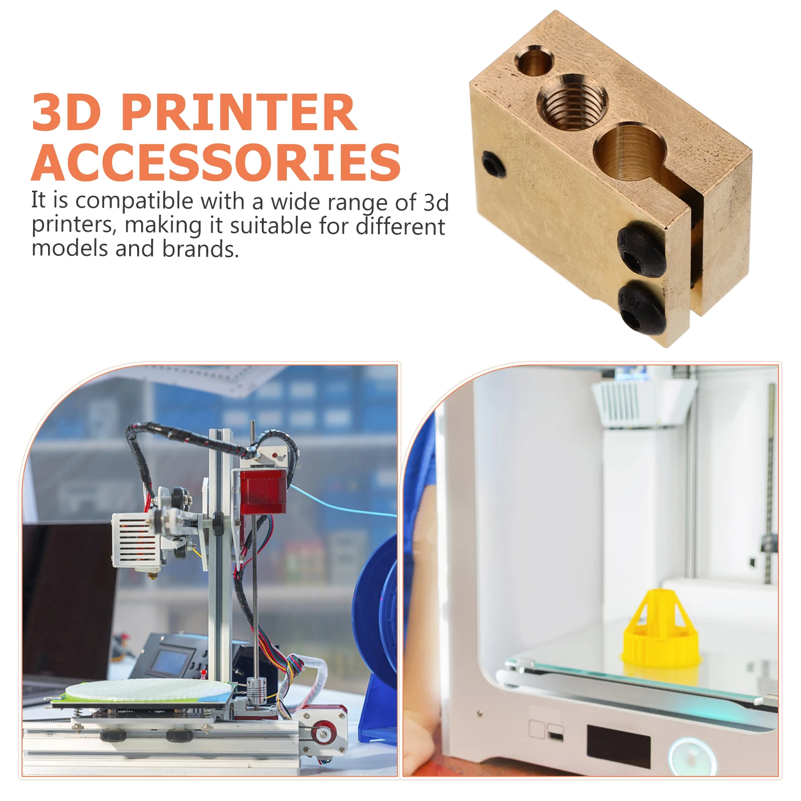 

Printer Heater Heat Extruder Parts Fast Heating Zinc Alloy Copper Compatible With Pt100 Sensors 3D Printing Accessories