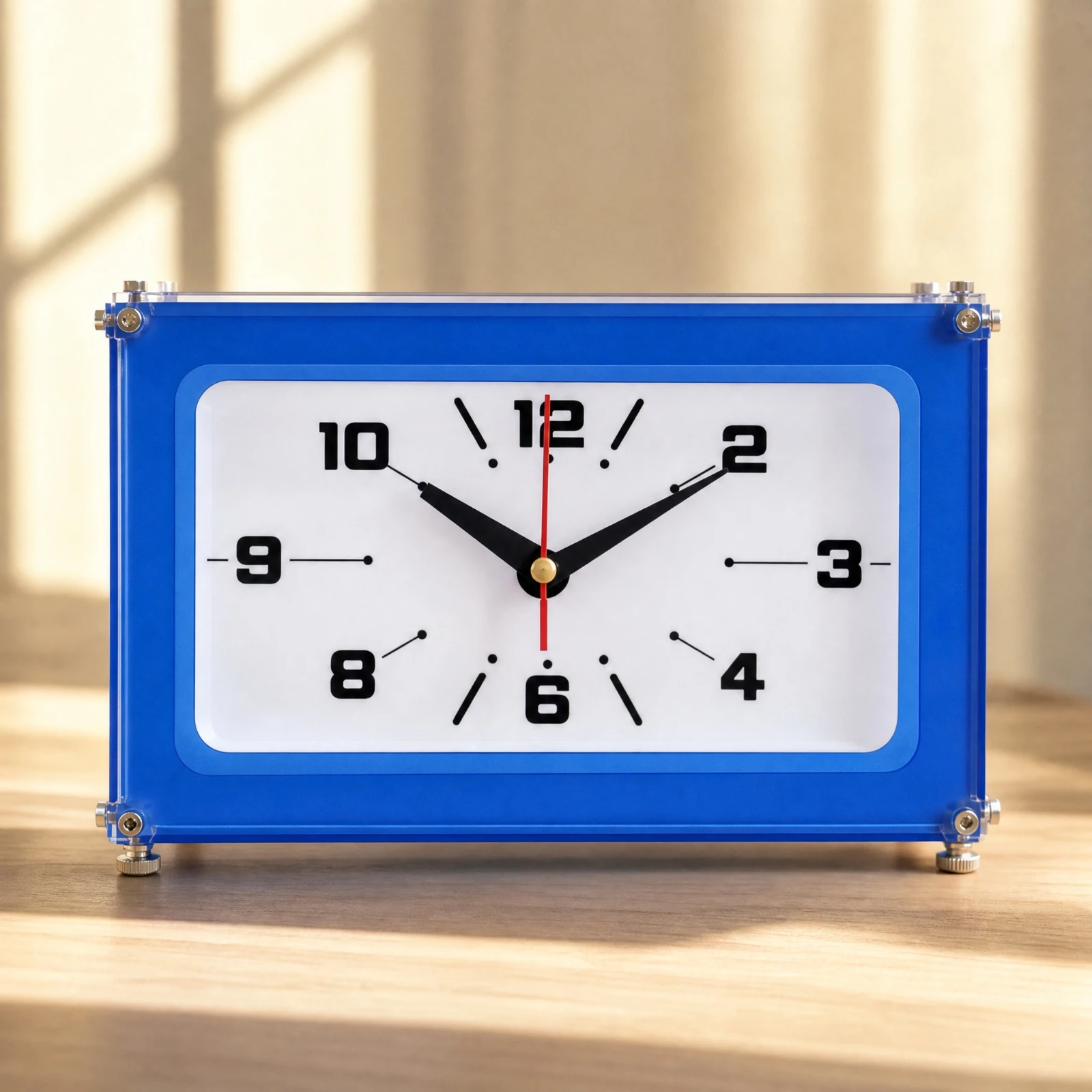 Rectangular Analog Table Clock Silent Analog Desk Clock Accurate Stable for Study, Office