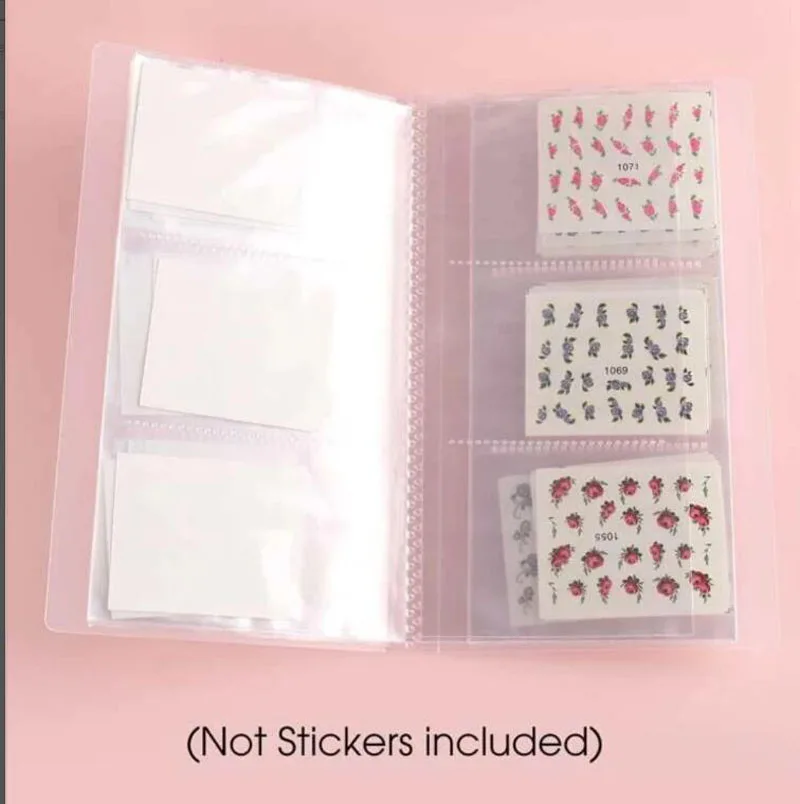 Clear Nail Sticker Opslag 20/120 slots Nagels Stickers Opslag Boek Nail Water Decals Houder Organizer Manicure Nail Art Gereedschap