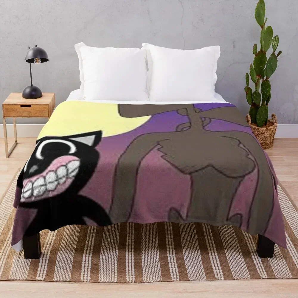 

cartoon cat and siren head Throw Blanket Stuffeds anime Luxury Throw Designers Blankets