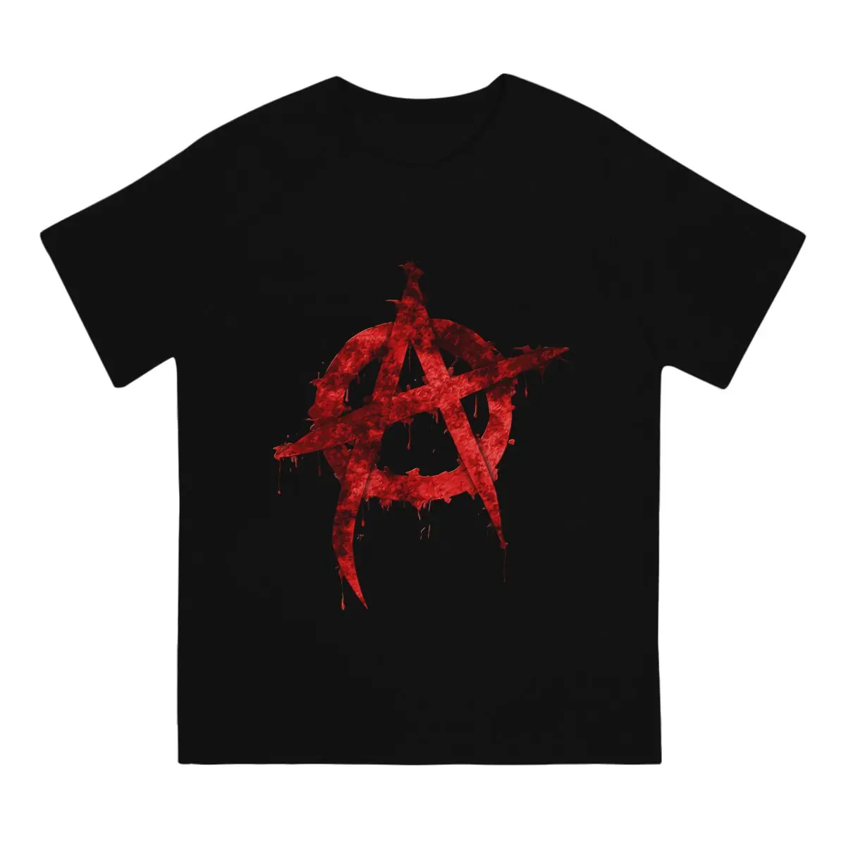 Anarchy Anarchist Symbols Blood Tshirt Homme Men\'s Tees Polyester T Shirt For Men