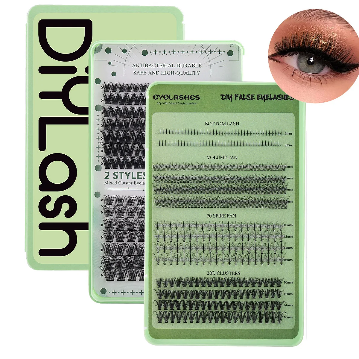 

QSTY Lash Clusters 20D+40D Thick Eyelash Clusters CD Curl Wispy Individual Lashes 5-16mm Cluster Eyelash Extensions