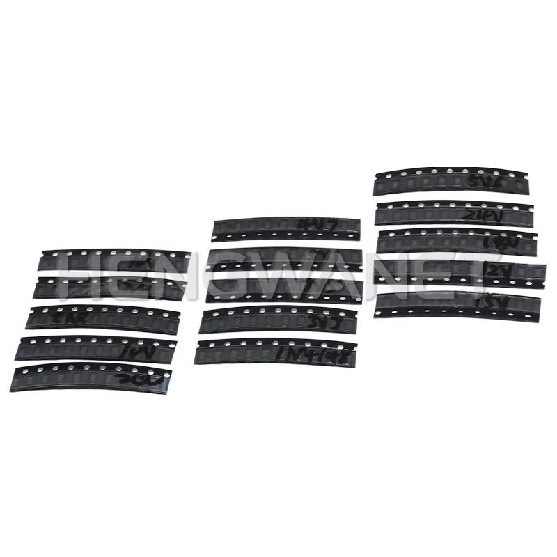 150Pieces 15 values Zener diode kit SOD-123 1206 SOD-323 0.5W Zener diode SMD package 15values*10pcs 3V 3.3V 4.7V 5.1V 5.6V 7.5V