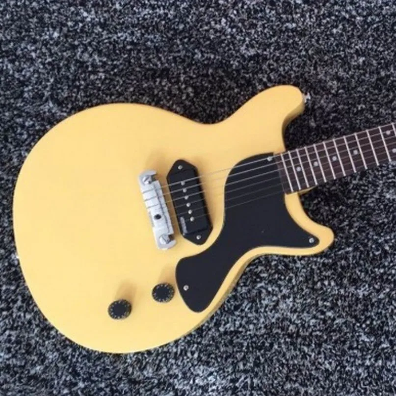 New!!!!!!!High Quality TV Yellow Junio LP Standard  Electric Guitar, Solid Body ,Rosewood Fretboard, Yellow PickGuard,