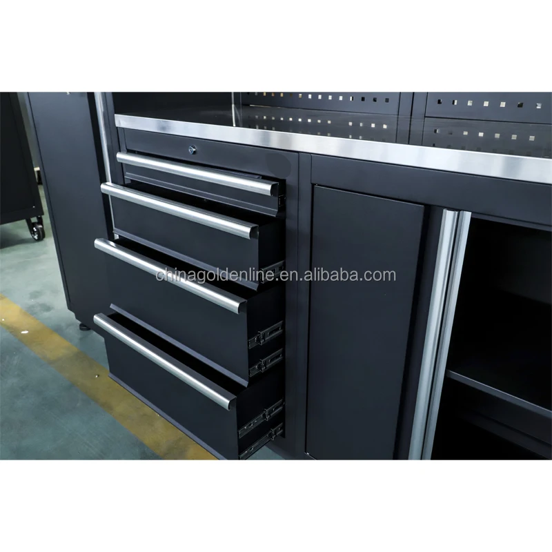 3.4M Long Workshop Garage Storage Toolbox Metal Workbench Steel Tool Cabinets