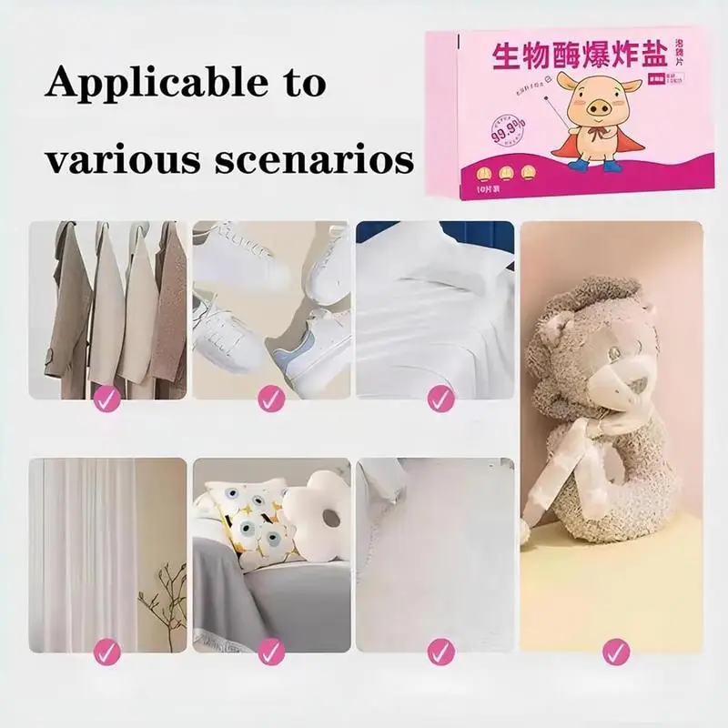 10 Pieces All Purpose Cleaner Multi-Functional Bio-Enzyme Cleaning Tablets Stain Remover Cleaner Bio-Enzyme Explosive Salt