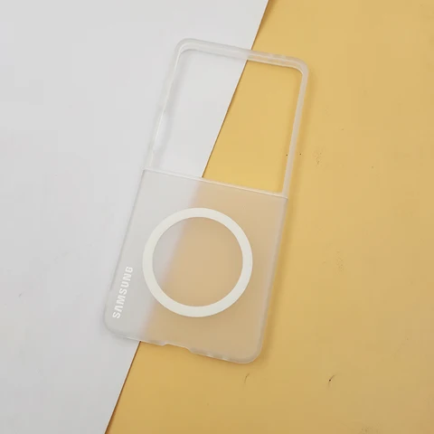 Прозрачный магнитный чехол для Magsafe для Samsung Galaxy Z Flip 4 5 6 7 ZFlip7 Flip6 5G, матовый защитный чехол с беспроводной зарядкой