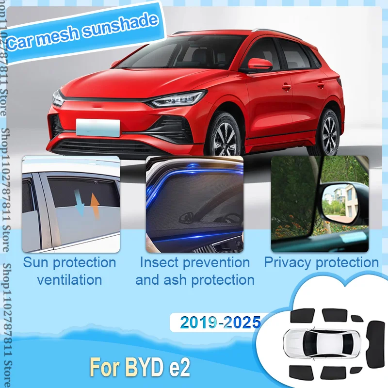 

For BYD e2 hatchback 2019-2025 Car Mesh Shades Auto Accessories Window Sunshades Sunscreen Privacy Curtains Sun Visors Mosquitos