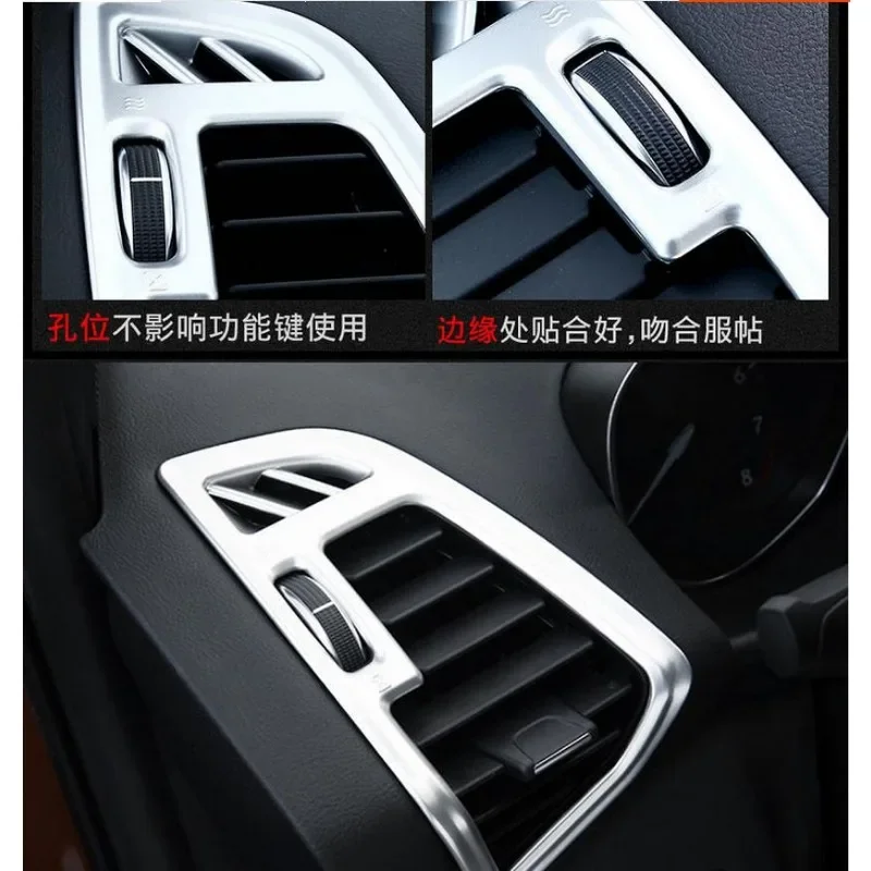 Frame Interior Trim Chrome Air Conditioning L/R Outlet Cover ABS car stickers Car Accessories For Ford Kuga Escape 201 2013 2014